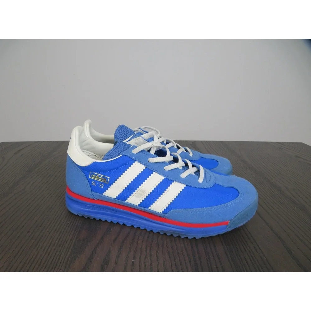 Adidas SL 72 Shoes Boys Youth 3 Blue Kids Low Top Running Sneakers AJH9953